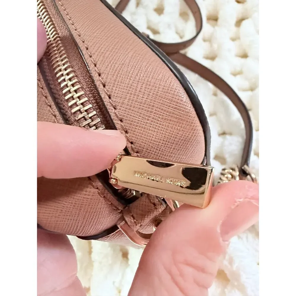 Michael Kors Ginny Medium Camera Star Bag Brown Gold  Crossbody